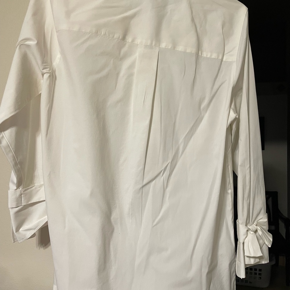 Talbots white shirt 1XL with bows on sleeves - Picture 4 of 5